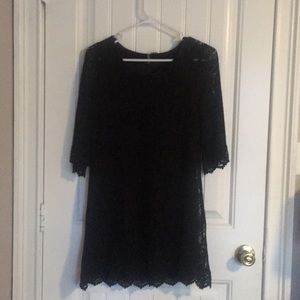 Black lace shift dress